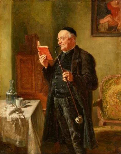 Eduard von Grützner — Ecclésiastique en train de lire
