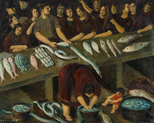 Carlos Botelho — Fish market, 1935