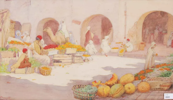 Charles Barrow Clarke Prescott — Arab Market-Place at Briska