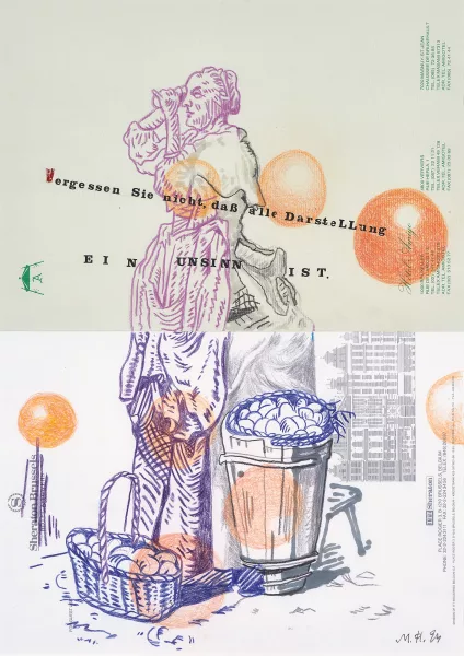 Martin Kippenberger — Hotelzeichnung (Sheraton Brussels/Hotel Amigo), 1994