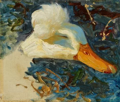 Alexander Koester — Entenkopfstudie mit Federkrone