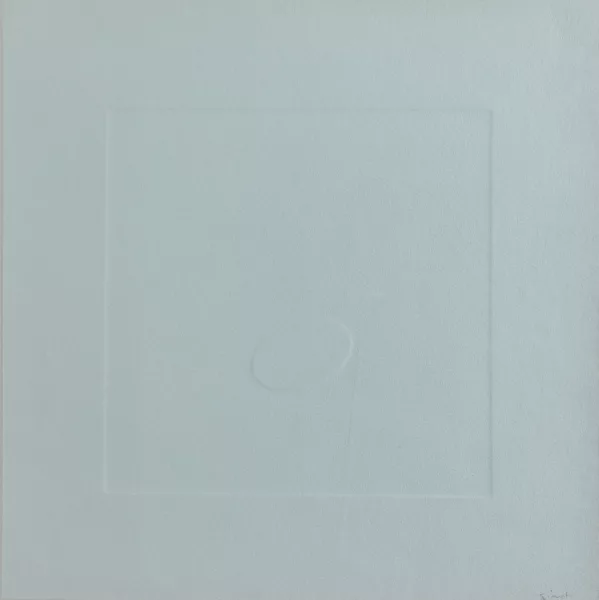 Turi Simeti — Trois feuilles : Sans titre (2) ; Un ovale bleu, 1980