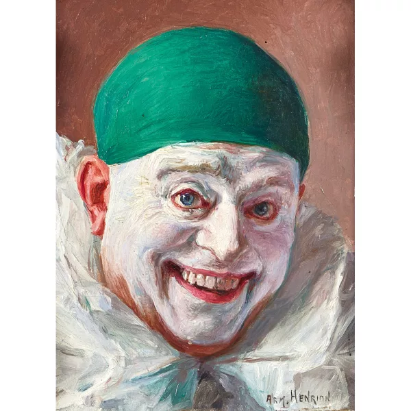 Armand Henrion — Lachender Clown mit grüner Mütze.