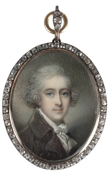 Richard Cosway — Portrait of a nobleman in a brown coat