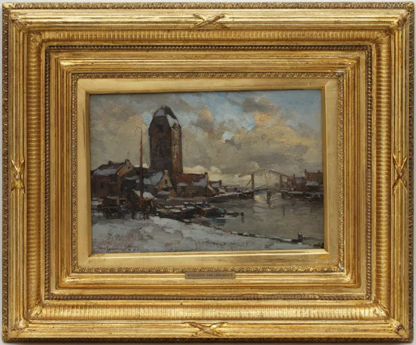 Hendrik van Leeuwen — Bord de rivière en Hollande, hiver