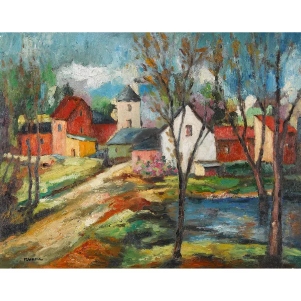 Charles Kvapil — Französische Dorflandschaft.