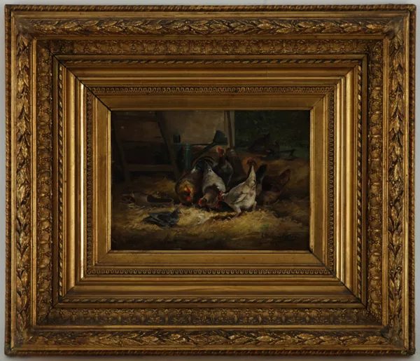 Corneille Van Leemputten — Cornelis Van Leemputten (1841-1902), \Poules et