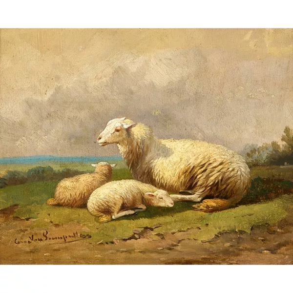 Corneille Van Leemputten — Moutons couchés.