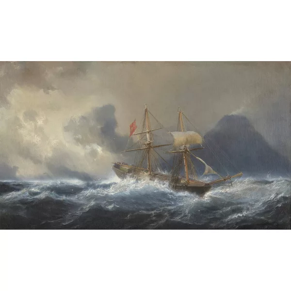 Jean-Baptiste Henri Durand-Brager — Navire sur une mer agitée.