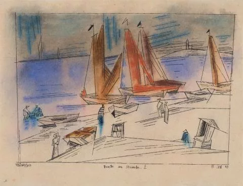 Lyonel Feininger — Boote am Strande I
