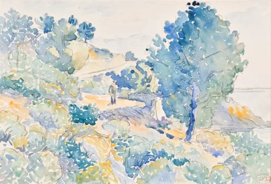 Henri-Edmond Cross — Route d’Aiguebelle à Cavalière, 11 heure du matin
