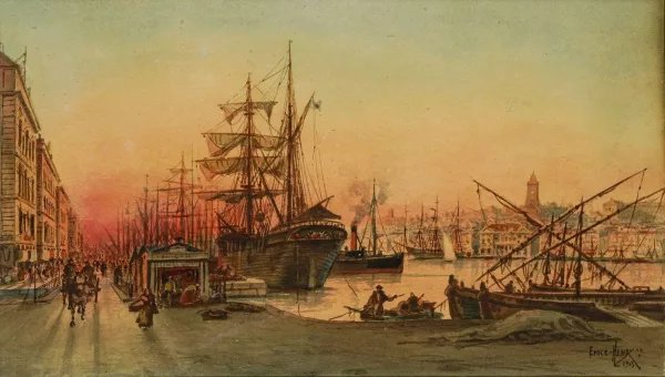 Émile Henry — Port au coucher de soleil