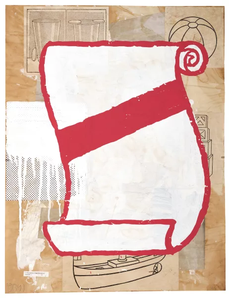 Donald Baechler — Red Line Drawing #43, 1991