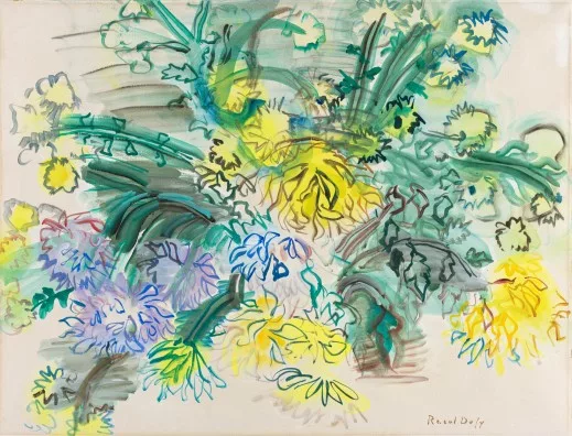 Raoul Dufy — Le bouquet de chrysanthèmes, 1942