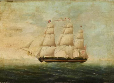 Karl Justus Harmen Fedeler — Segelschiff "Clementine" auf dem Meer