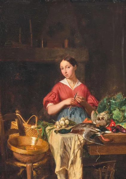 Charles Béranger — In der Küche, beim Vorbereiten der Mahlzeit