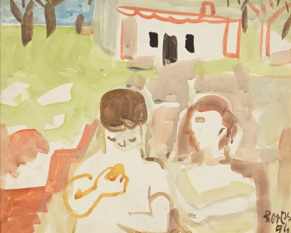 Francisco Bores — Couple au jardin,