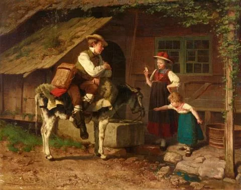 Théodore Gérard — Der Spiegelhändler (Genreszene aus dem Schwarzwald)
