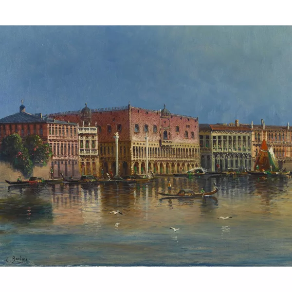 L. Bertini — Ansicht von Venedig mit dem Dogenpalast.