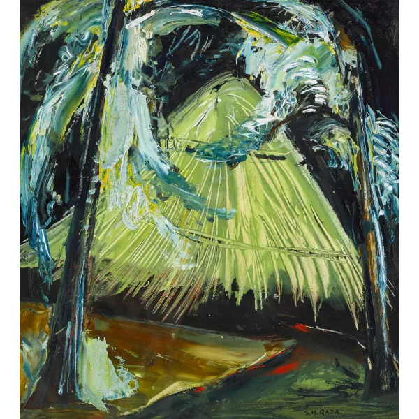 Sayed Haider Raza — Abstrahierte Landschaftskomposition.