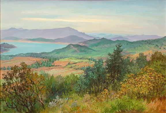 Feliciano Peña — Paysage de Valle de Bravo, 1979