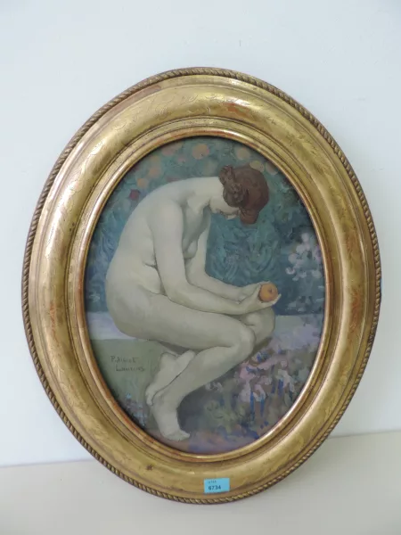 Paul Albert Laurens — Sitzender Frauenakt in einem Garten