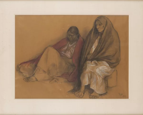 Francisco Zúñiga — Deux femmes assises avec rebozo