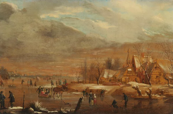 Aernout van der Neer — in der Art Winterszene auf zugefrorenem See