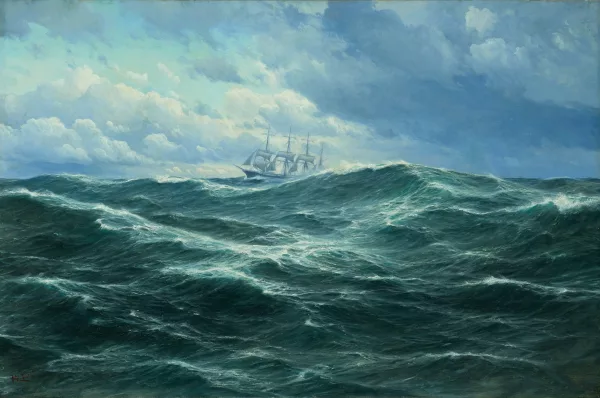 Johannes Holst — Segelschiff auf rauer See