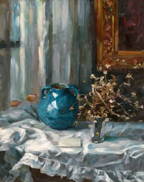 Alexander Koester — Stillleben mit blauer Vase