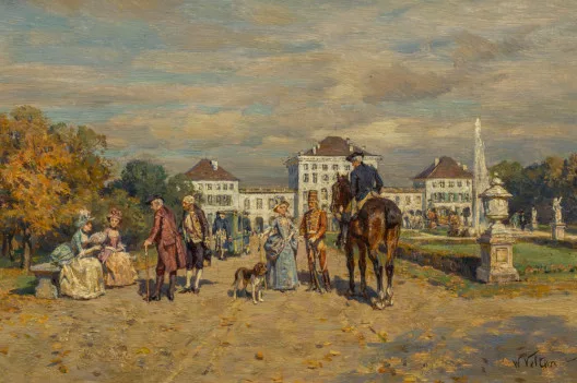 Wilhelm Velten — Rokokogesellschaft vor Schloss Nymphenburg