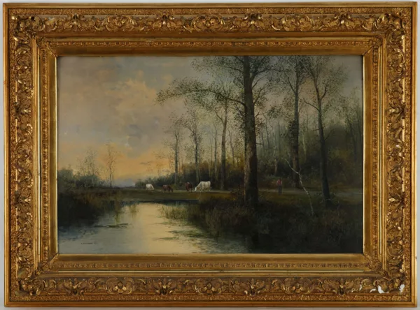 George Fischhof — Georg Fischhof (1859-1914), \\Paysage animé avec