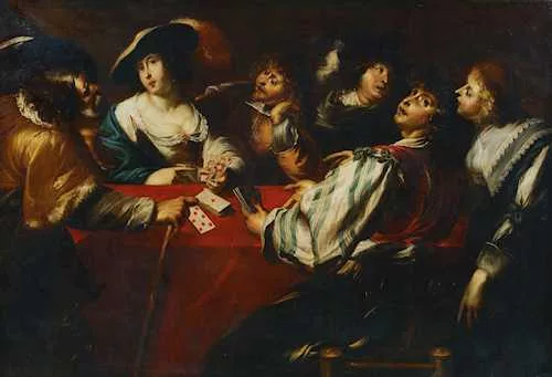 Jan Cossiers — Attribué à JAN COSSIERS — A cheerful company at a card game.