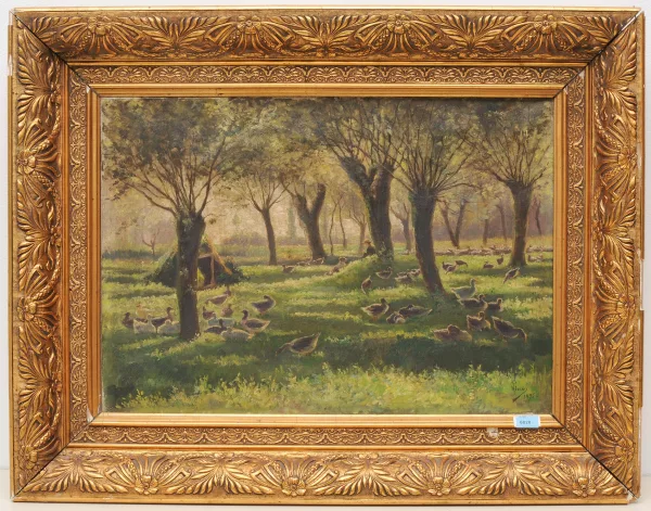 Théodore Haas — Gänseweide bei Seltz am Rhein