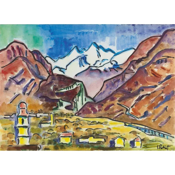 Karl Schmidt-Rottluff — Landschaft im Tessin.