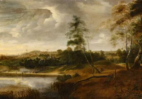 Lucas van Uden — Landschaft mit Teich
