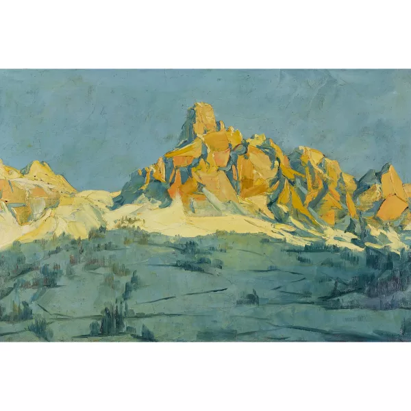 Alfeo Argentieri — Alpenlandschaft unter wolkenlosem Himmel.