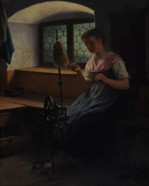 Heinrich Spiess — La fileuse, 1871