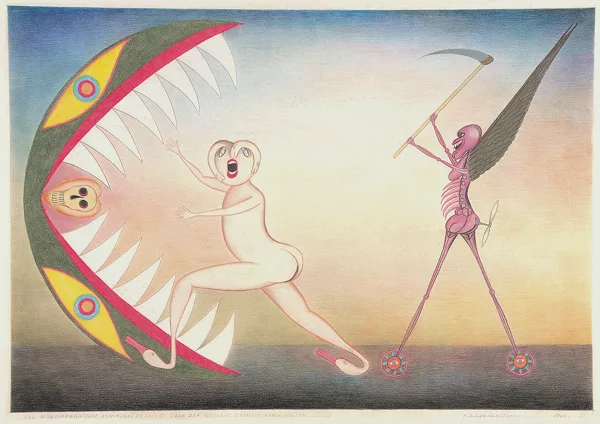Friedrich Schröder-Sonnenstern — The lunar-moral duplicate of fate, or the race between life and death, 1960