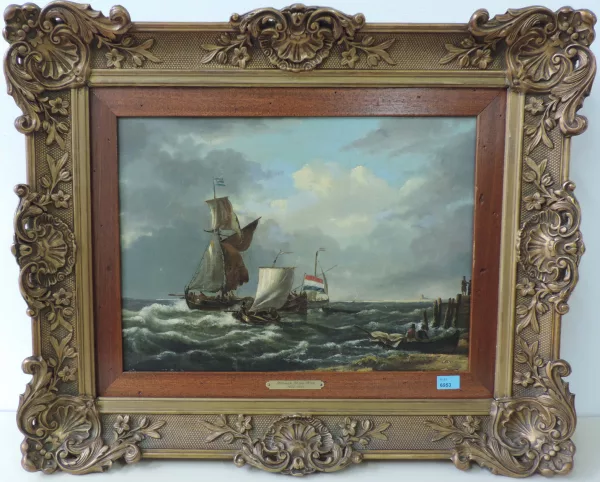 Hendrik Gerrit ten Cate — Segelschiffe auf stürmischem Meer