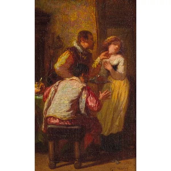 Gustave Morin — Genreszene am Tisch.