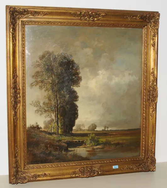 Fritz Halberg-Krauss — Vaste paysage arboré avec un ruisseau