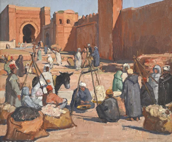 Robert Fernier — "Le marché de la laine à la Kasba des Ouïdas"