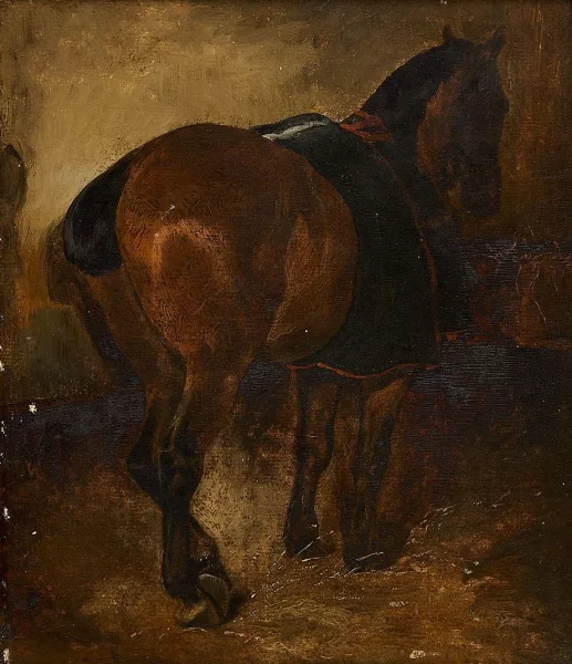 Alfred de Dreux — D’après Alfred de Dreux — Etude de cheval à l'écurie