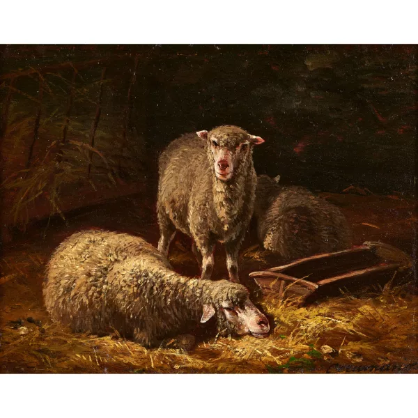 Charles Ferdinand Ceramano — Moutons à la bergerie.