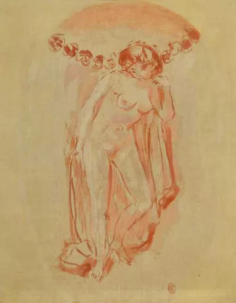 Pierre Bonnard — Badende mit geöffnetem Bademantel, um 1905