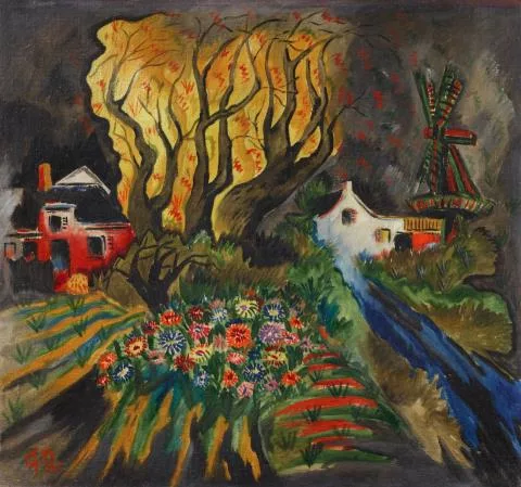 Franz Radziwill — Paysage aux arbres jaunes