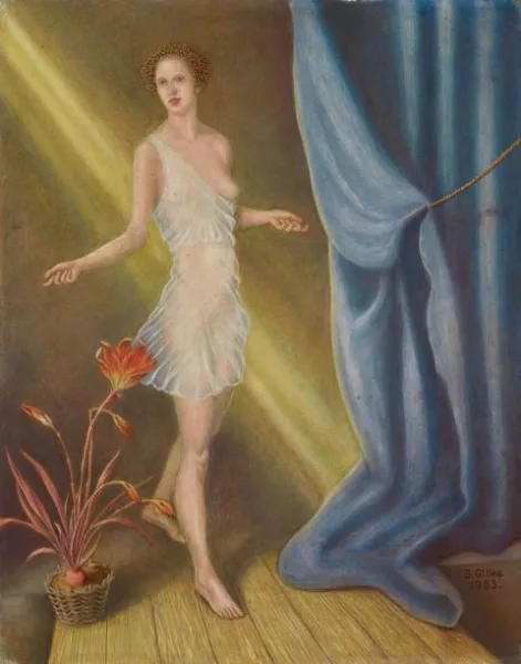 Barthel Gilles — Mädchenakt mit Blume