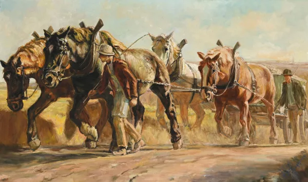 Julius Paul Junghanns — Paysans et chevaux de trait