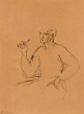 Pablo Picasso — Ritratto, uomo con pipa, 1905